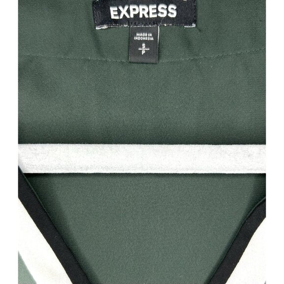 Express Chiffon Blouse Womens S Button Cuff Flowy Gorgeous Office Staple Career - Picture 7 of 10